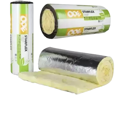 Vata minerala de sticla Ode Starflex cu folie de Aluminiu 50mm 12 m²